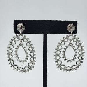 Stella & Dot Jumelle Silver Tone Earrings #2417